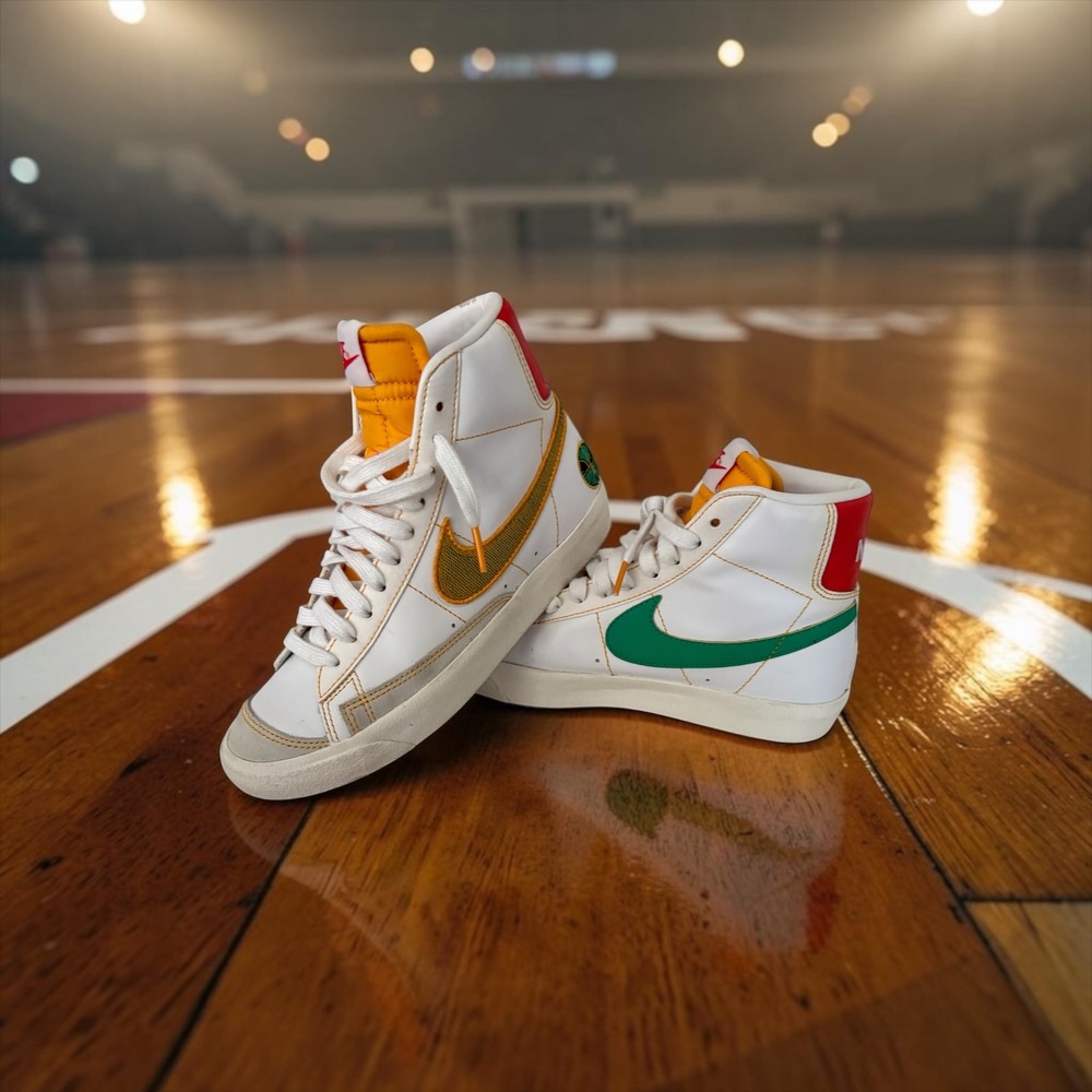 Nike Blazer Mid 77 GS Rayguns White Gold Green DD9528-100 Kids Size 5Y